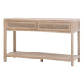 50.5 in Wide Solid Reclaimed Oak Wood and Cane Console Table V70971
