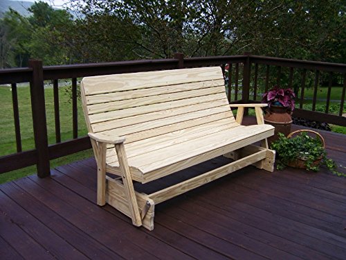 Unfinished Pine Highback Patio Glider Bench Q82272