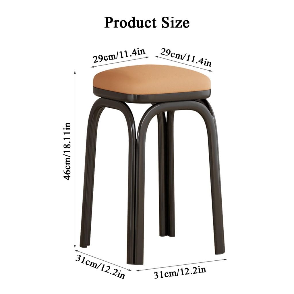 Light Grey Square Stacking Stools with Steel Legs T35966