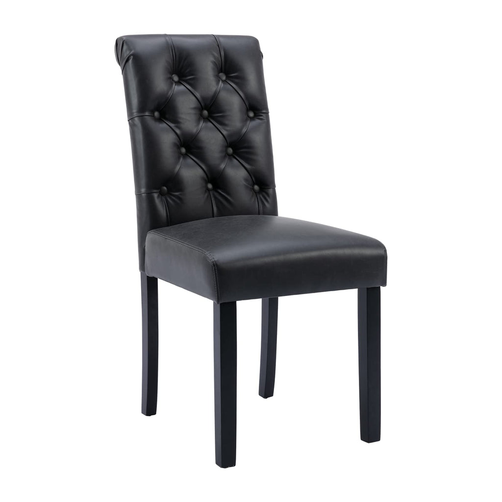 Black PU Leather Upholstered Dining Chairs Set of 4 X788760