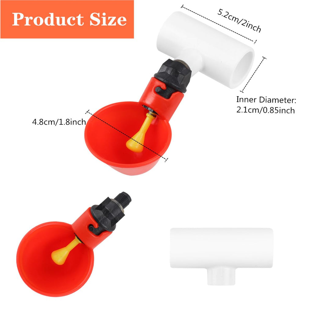 12 Pack Automatic Plastic Chicken Waterer Cups Q857