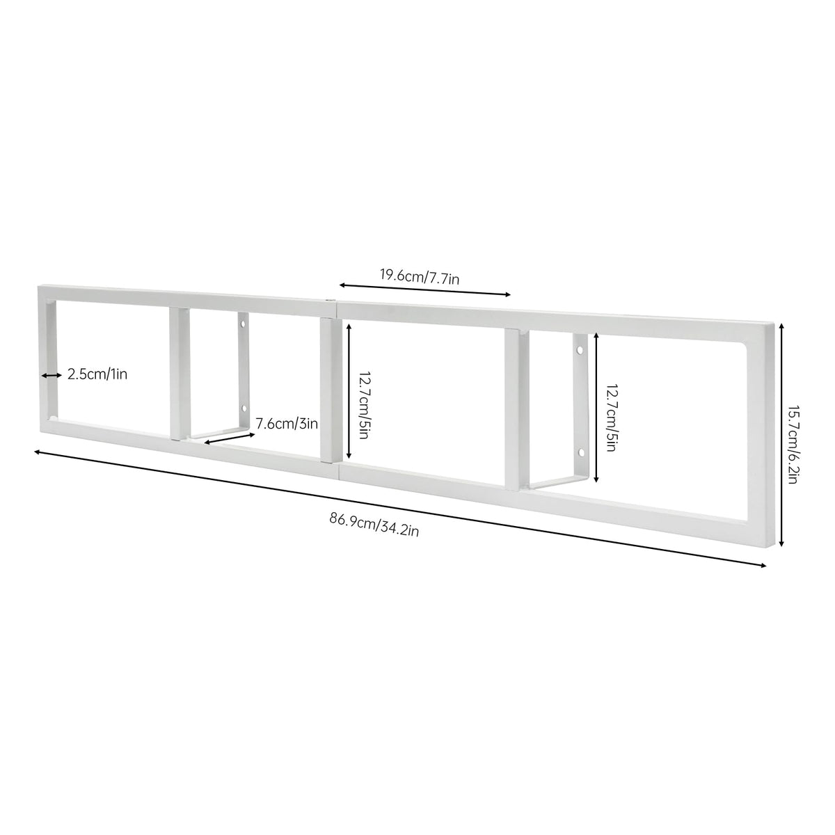 34 Inch Wall Mount Media Storage Rack, 3 pcs CD DVD Organizer Metal Shelf, White Z645