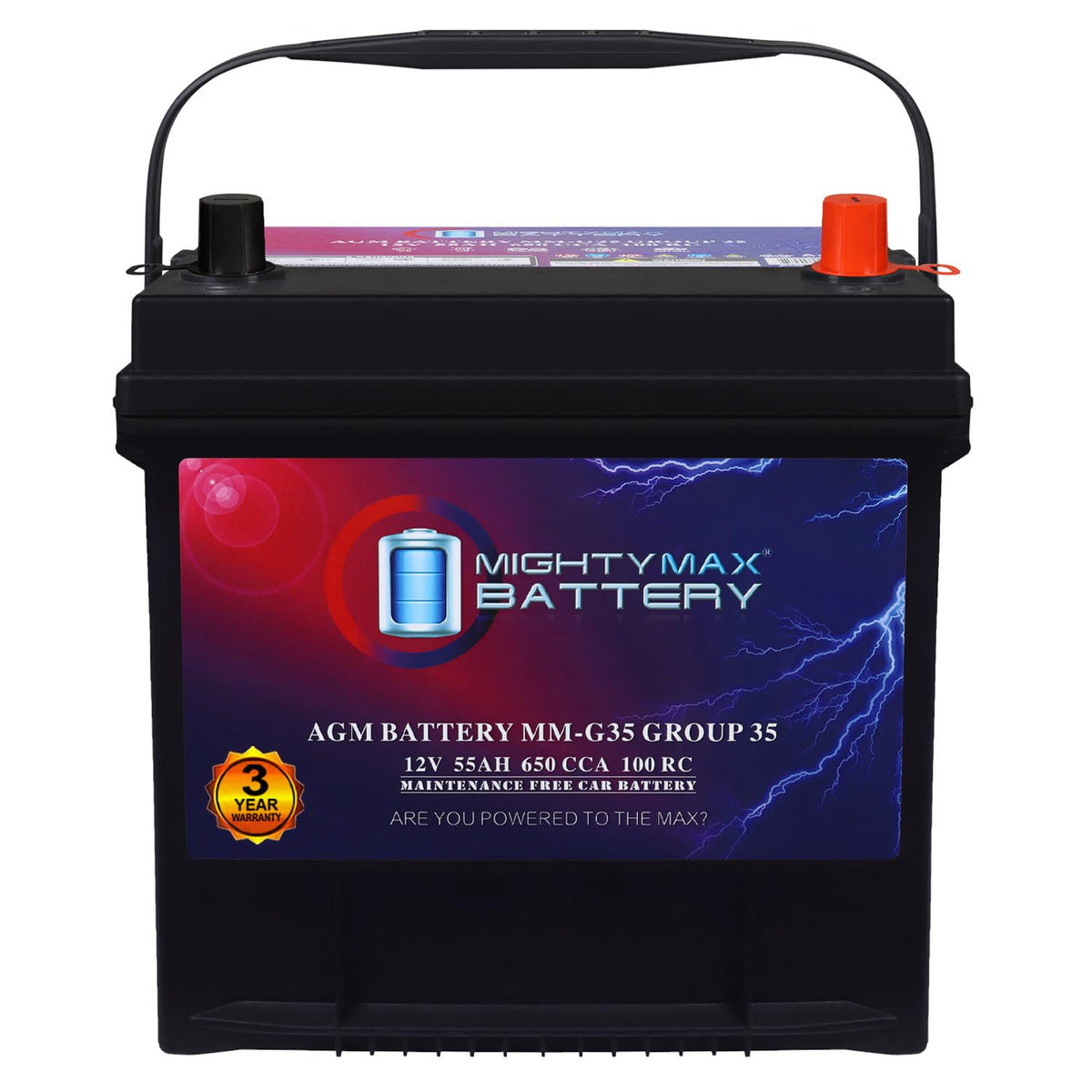 12V 55Ah AGM Replacement Battery V685