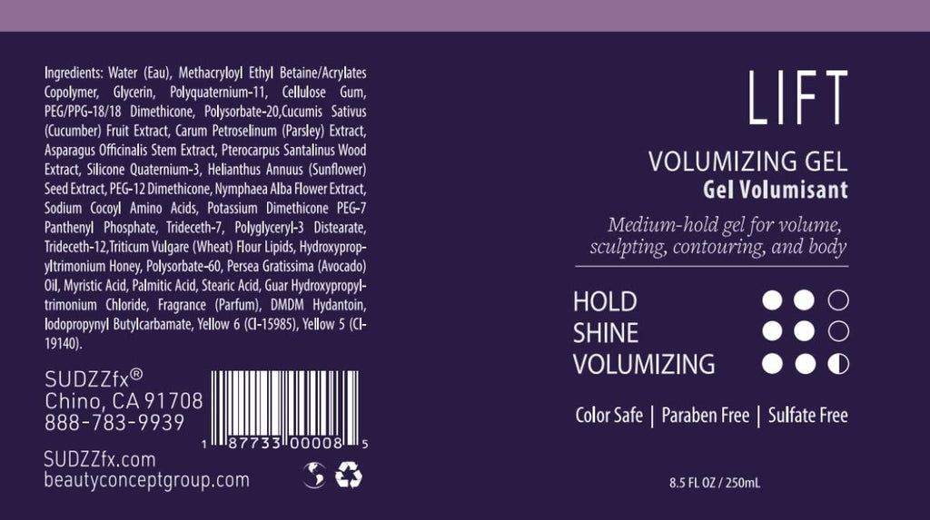 Volumizing Hair Gel, 8.5 Fl Oz U558