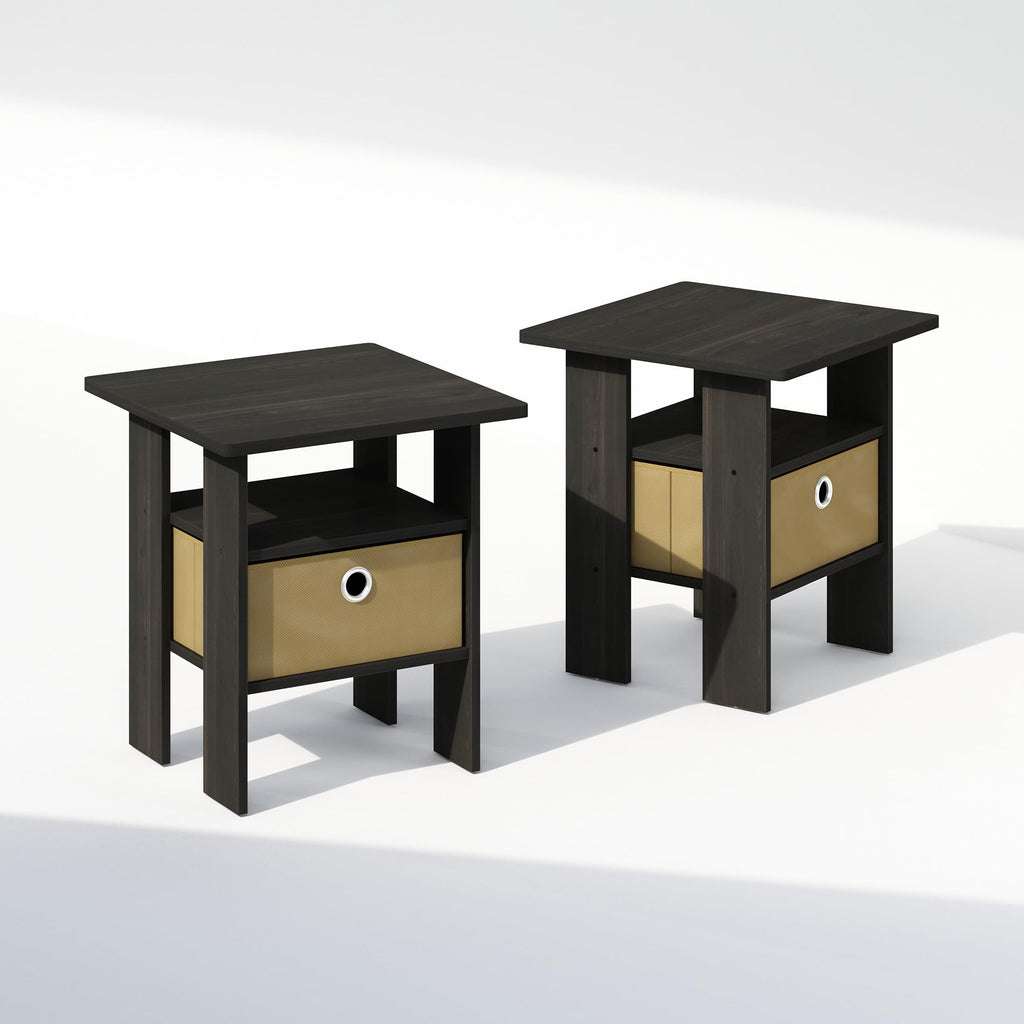 Espresso Nightstand with Storage Set of 2 R3735