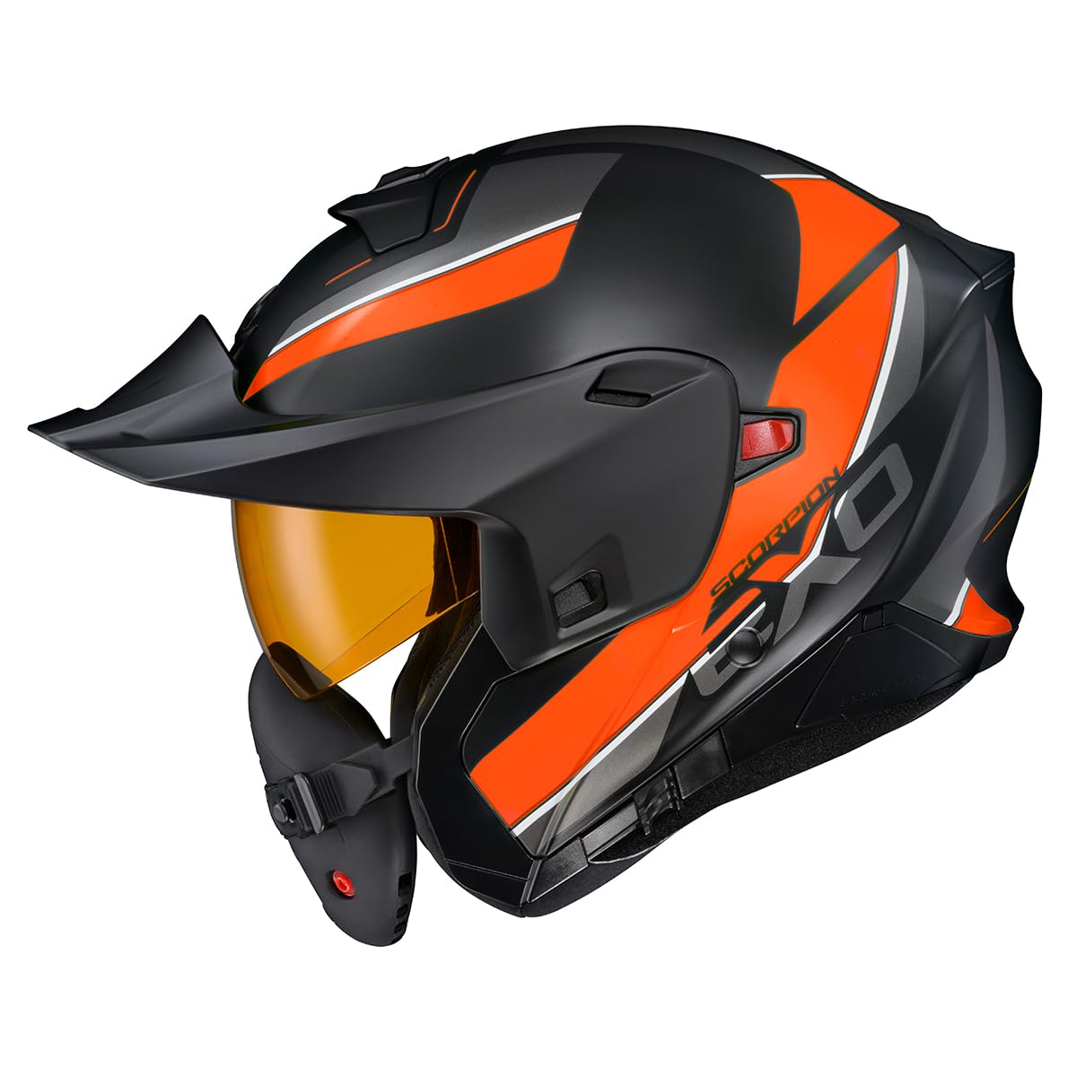 Orange Large Modular Snowmobile Helmet J2593