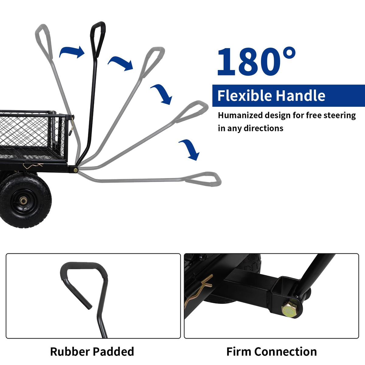 400 Lbs Capacity Mesh Steel Garden Cart with 10" All Terrain Wheels W93345