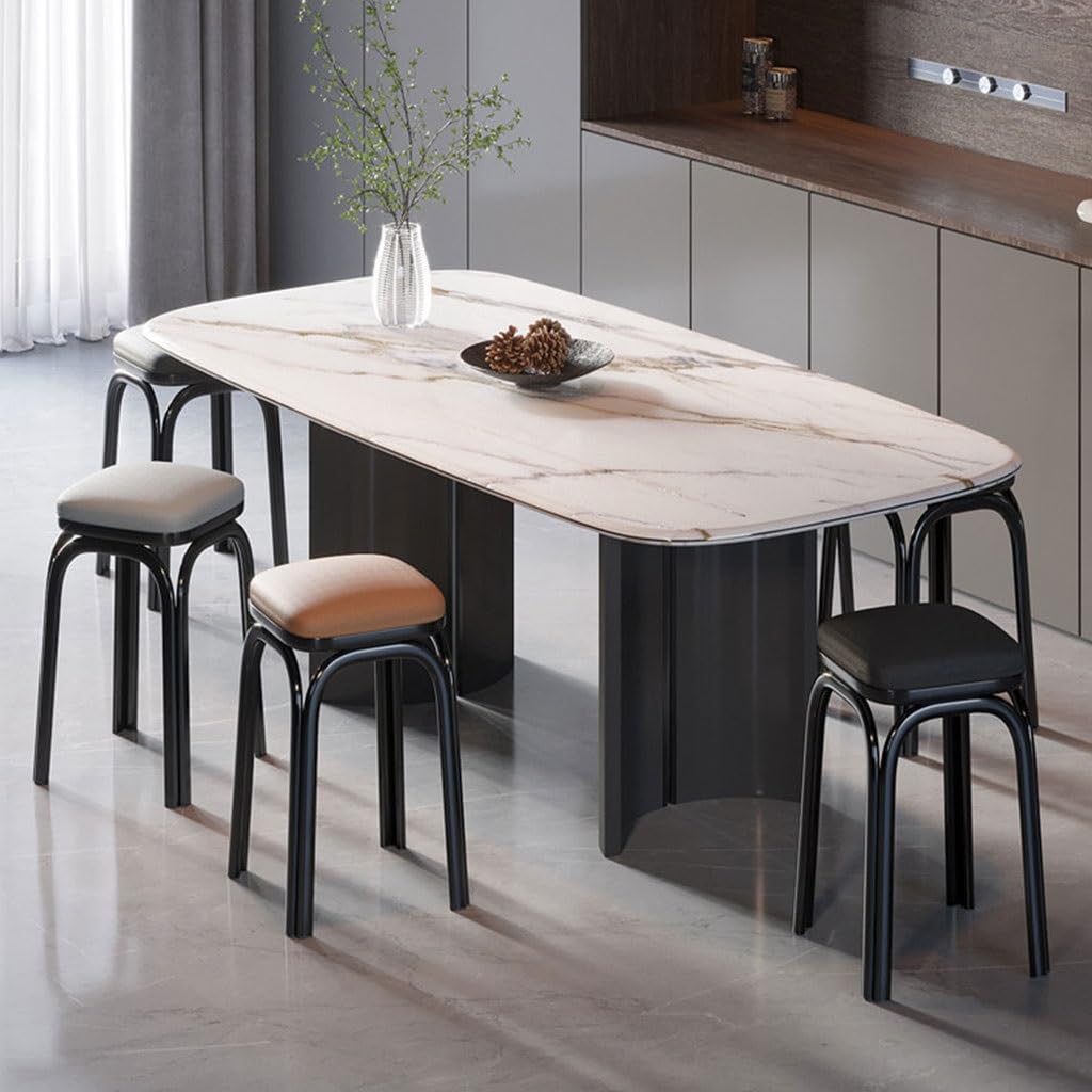 Light Grey Square Stacking Stools with Steel Legs T35966