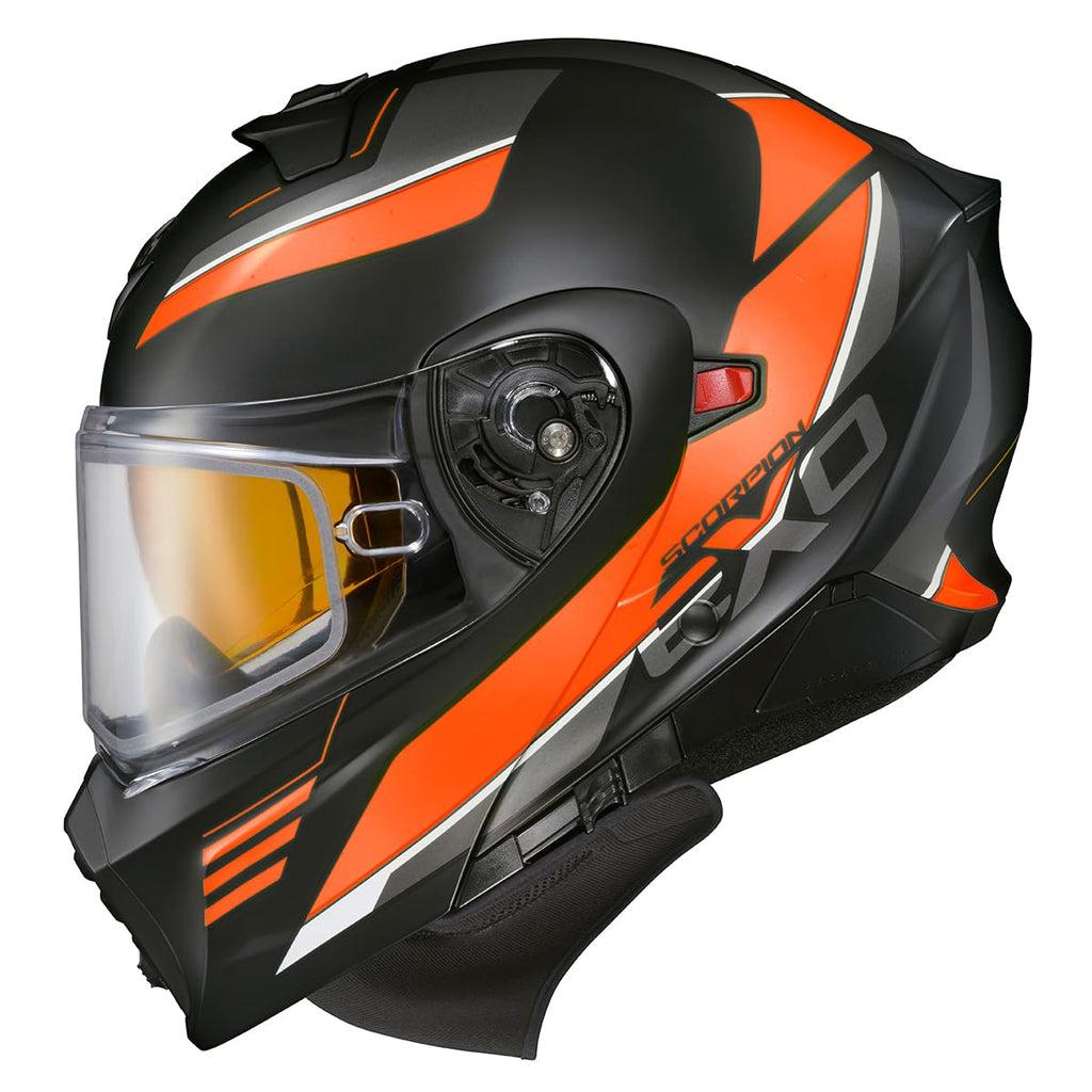 Orange Large Modular Snowmobile Helmet J2593