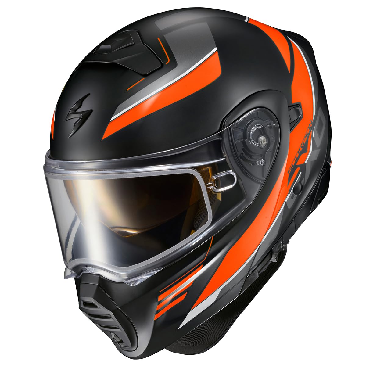 Orange Large Modular Snowmobile Helmet J2593