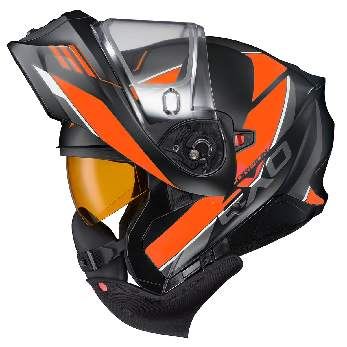 Orange Large Modular Snowmobile Helmet J2593