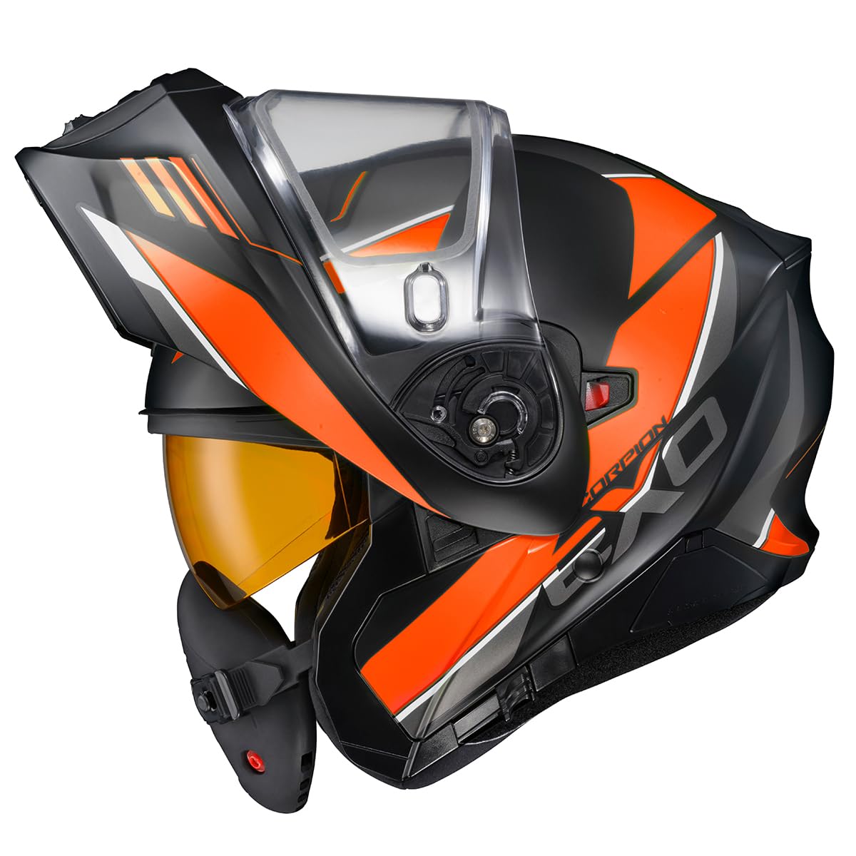 Orange Large Modular Snowmobile Helmet J2593