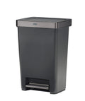 12.4 Gallon Charcoal Step-On Trash Can with Stainless Steel Rim Q1511