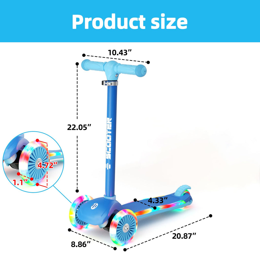 3-Wheel Kids Scooter with Light-Up Wheels K52065
