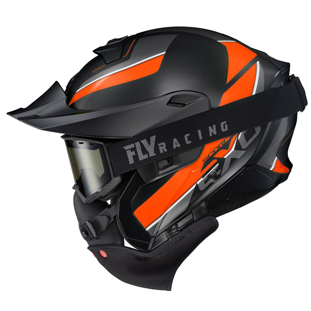 Orange Large Modular Snowmobile Helmet J2593