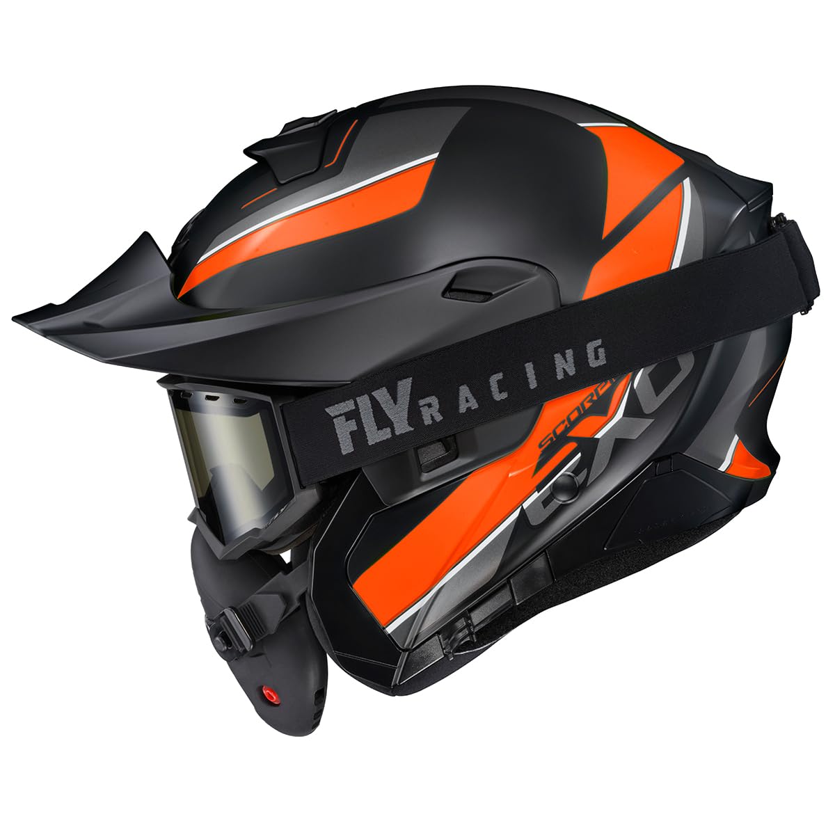 Orange Large Modular Snowmobile Helmet J2593