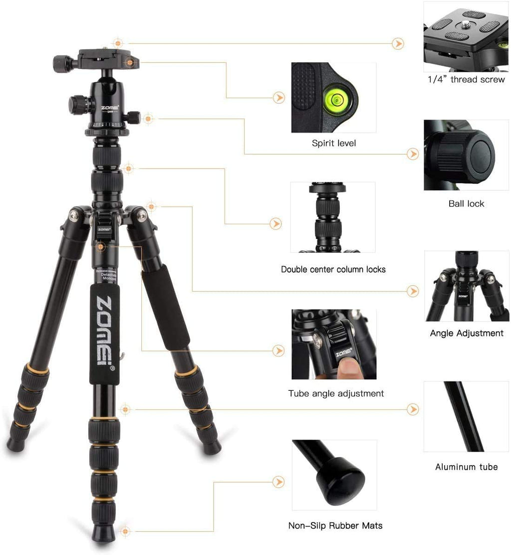 Camera Tripod with Ball Head Quick Release Plate and Carrying Case V774491