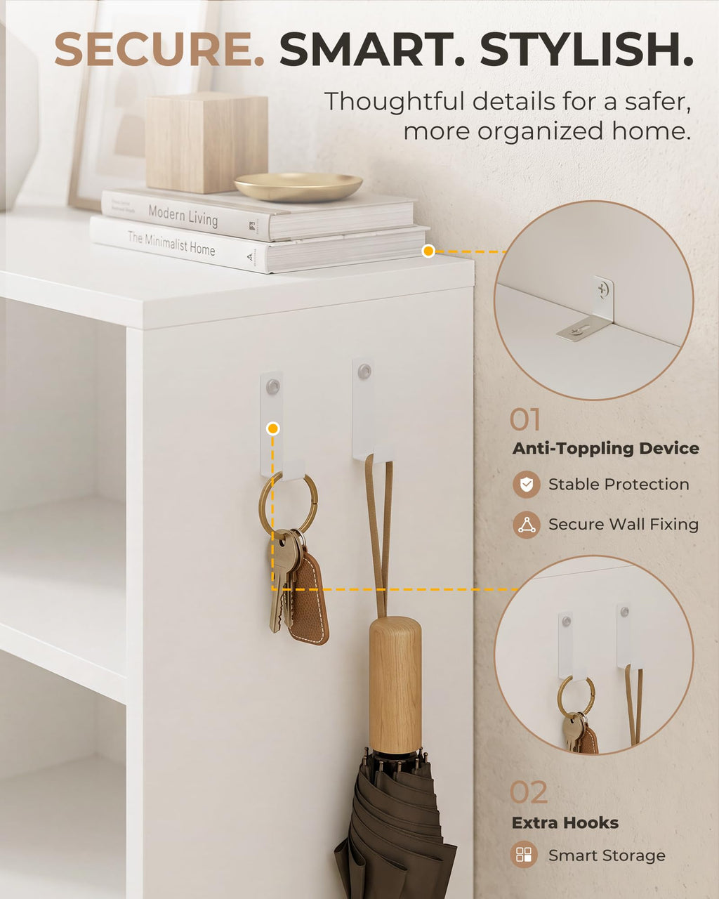 Narrow Shoe Storage Cabinet with 3 Flip Drawers G774