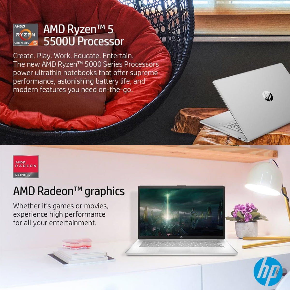17.3" Full HD Laptop AMD Ryzen 5 16GB RAM 1TB SSD Silver Q236079