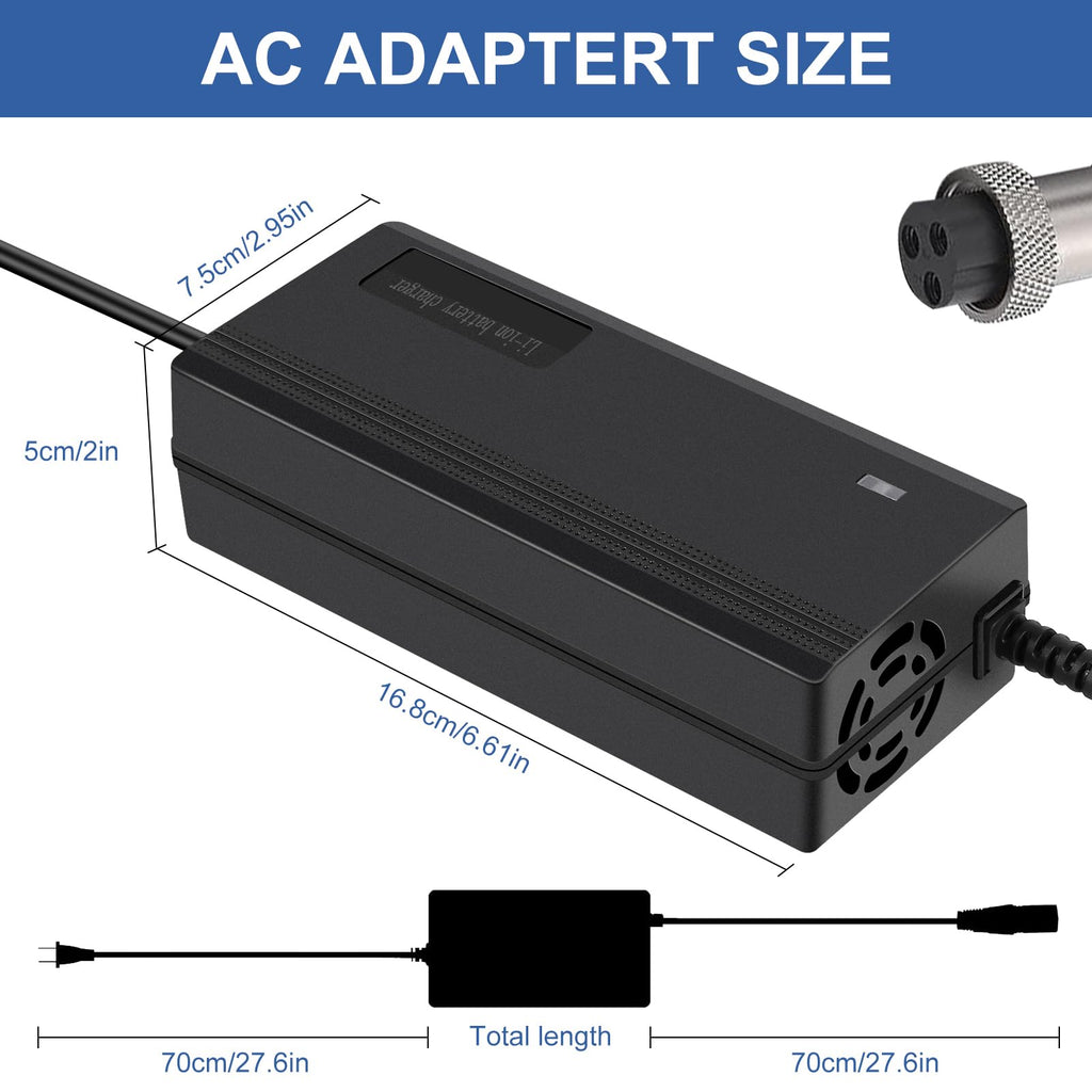 54.6V 2A 3 Prong Scooter Charger for 48V Lithium Battery E2800
