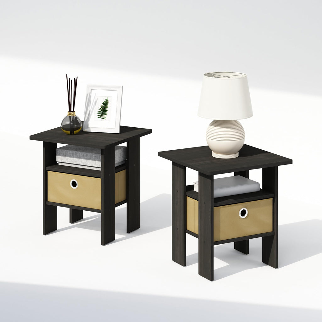 Espresso Nightstand with Storage Set of 2 R3735