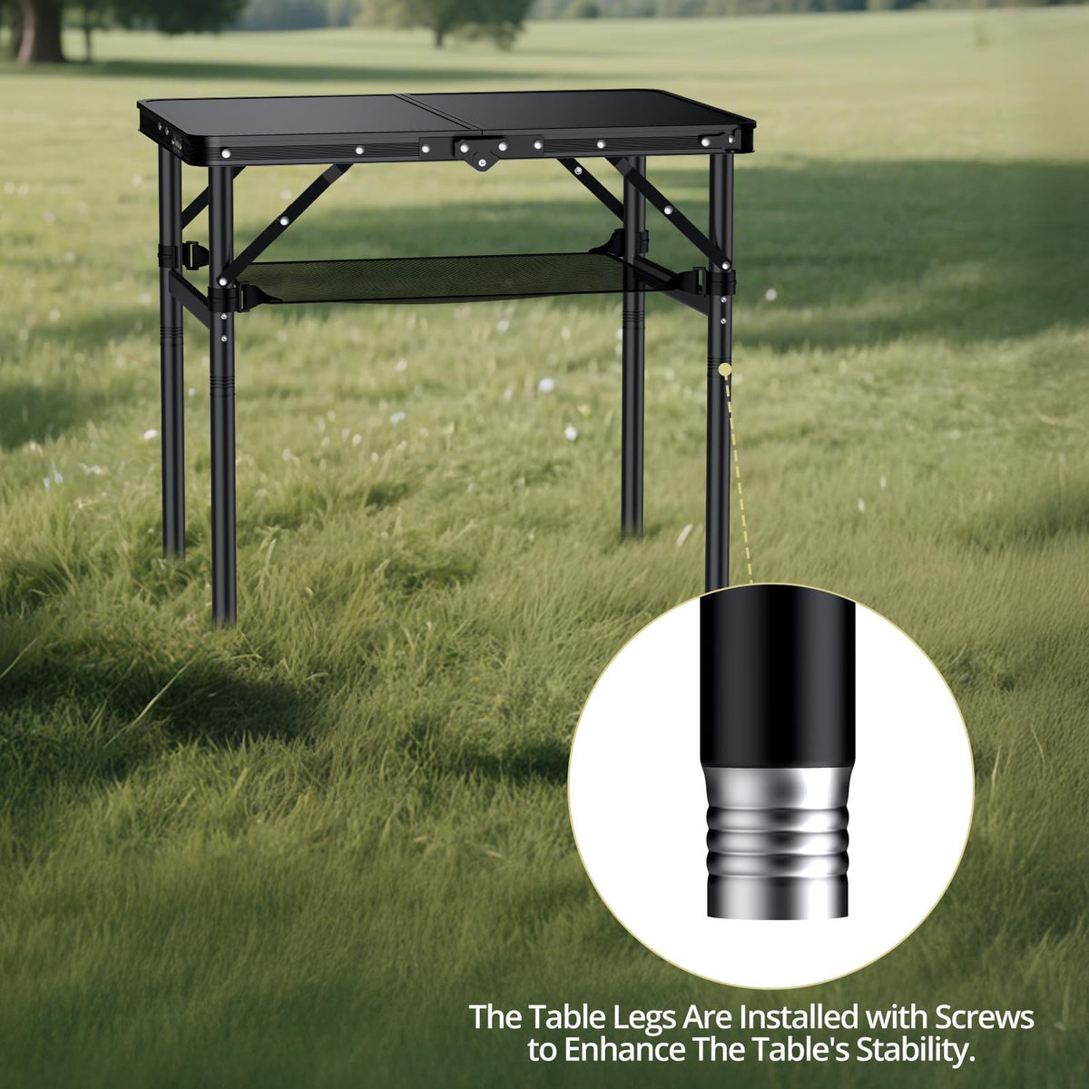 2ft Folding Camping Table, 3 Adjustable Height C662