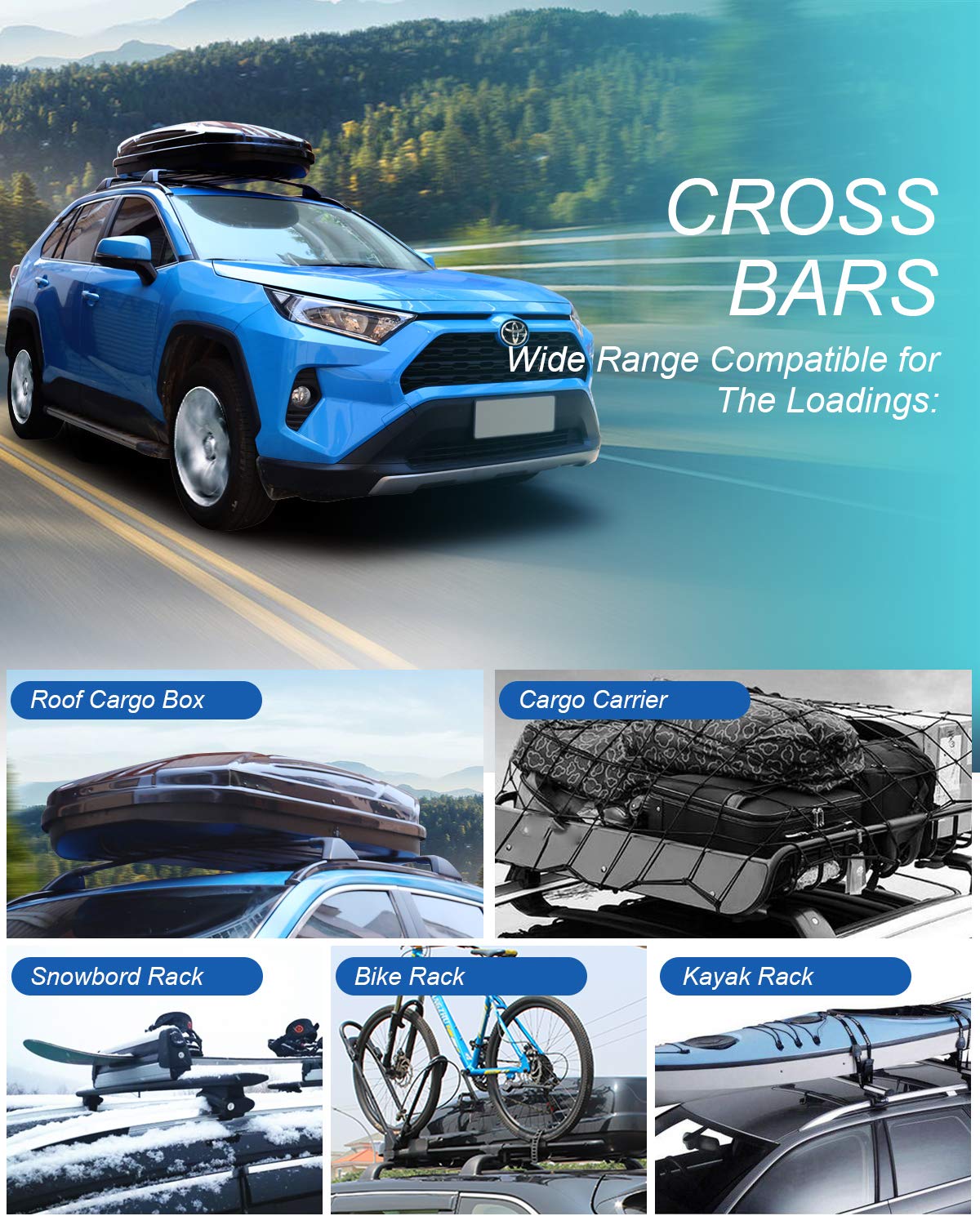 Lockable 260lbs Roof Rack Crossbar K61480