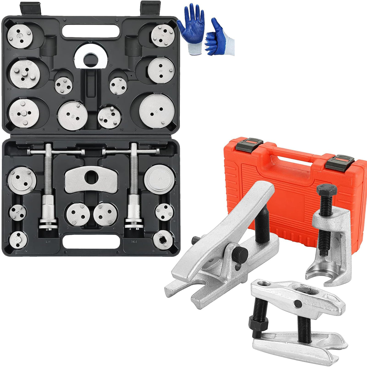 Heavy Duty Disc Brake Caliper Tool Set & Ball Joint Separator Tool Kit I87576