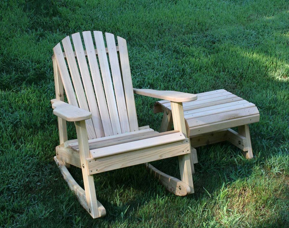 Cedar Adirondack Rocker & Side Table Set Z729753
