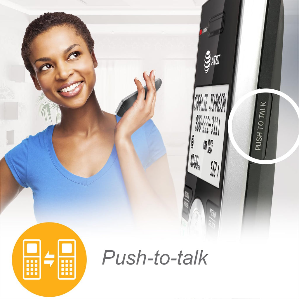 Expandable Cordless Phone with Answering System, Silver/Black, 3 Handsets U72002