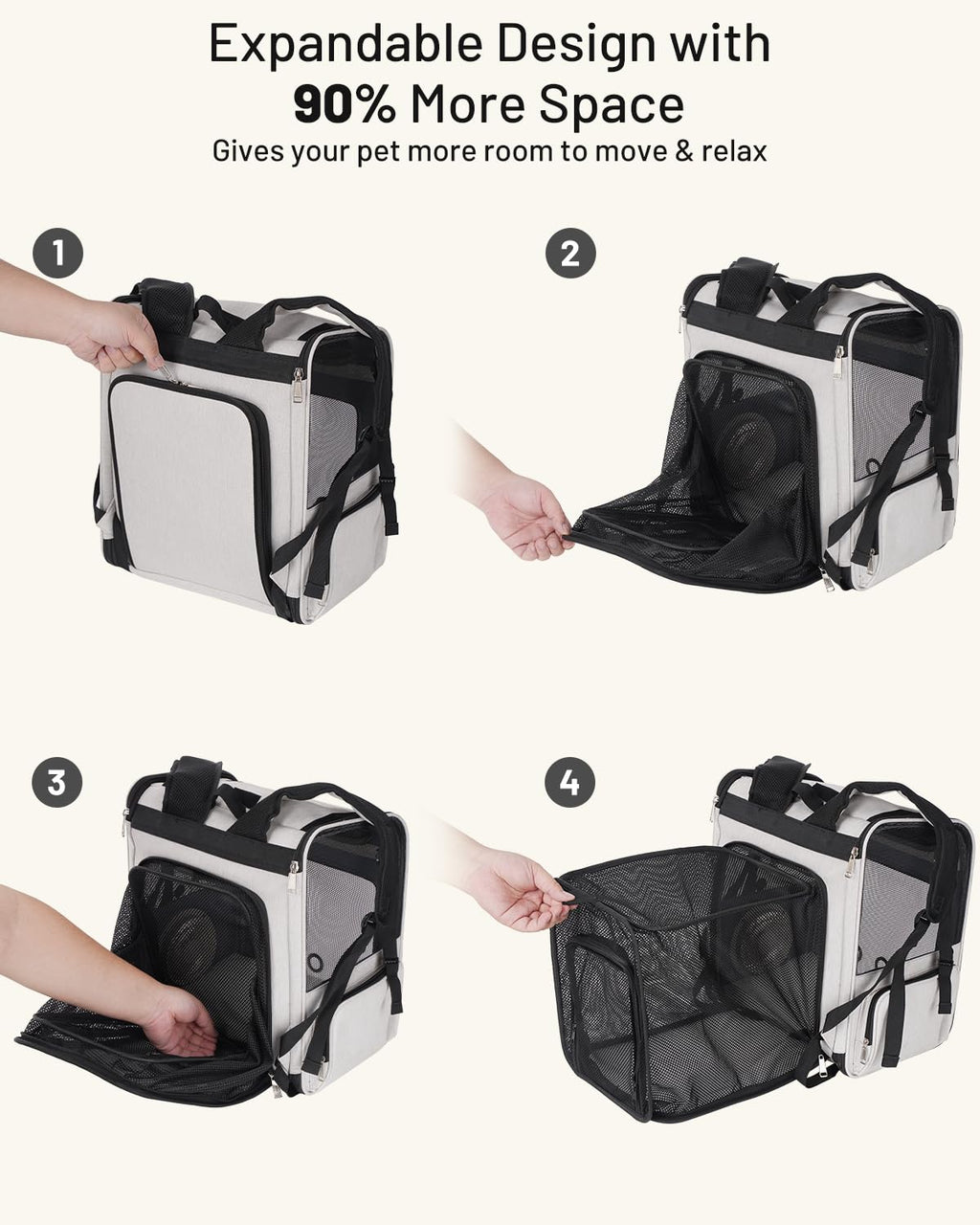 Cat Backpack Carrier with Cooling Fan & Heating Pad K913