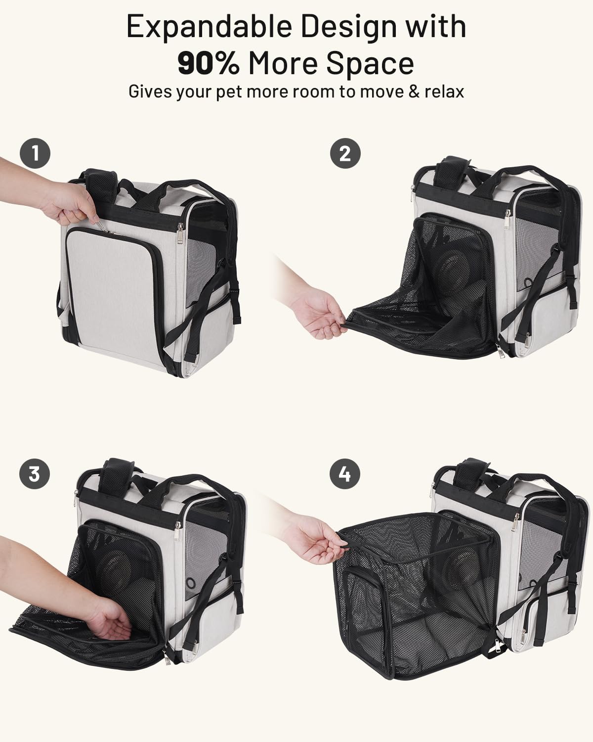 Cat Backpack Carrier with Cooling Fan & Heating Pad K913