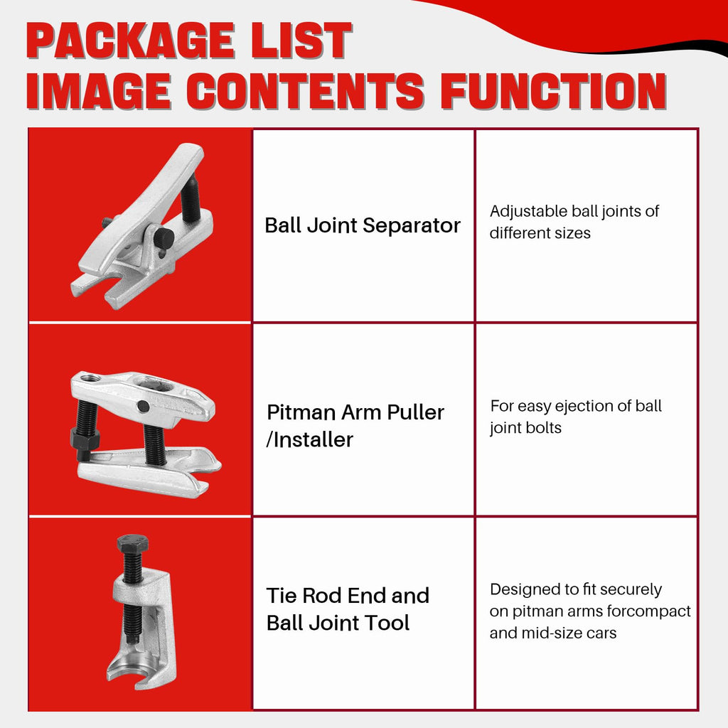 Heavy Duty Disc Brake Caliper Tool Set & Ball Joint Separator Tool Kit I87576