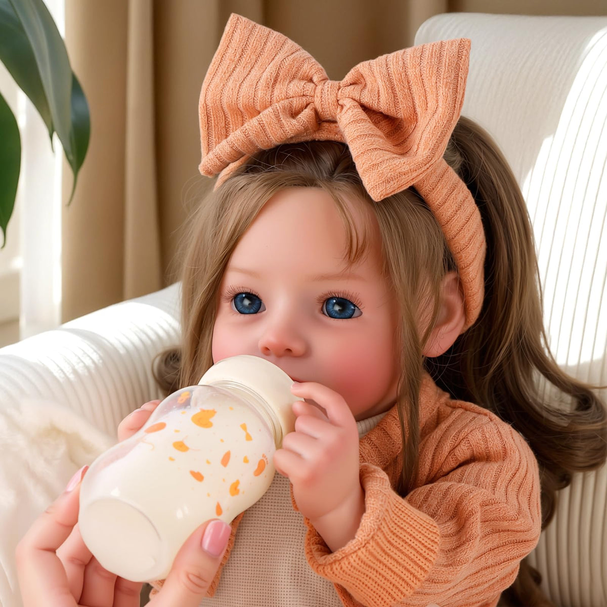 20 Inch Reborn Baby Dolls with Brown Hair Z62412