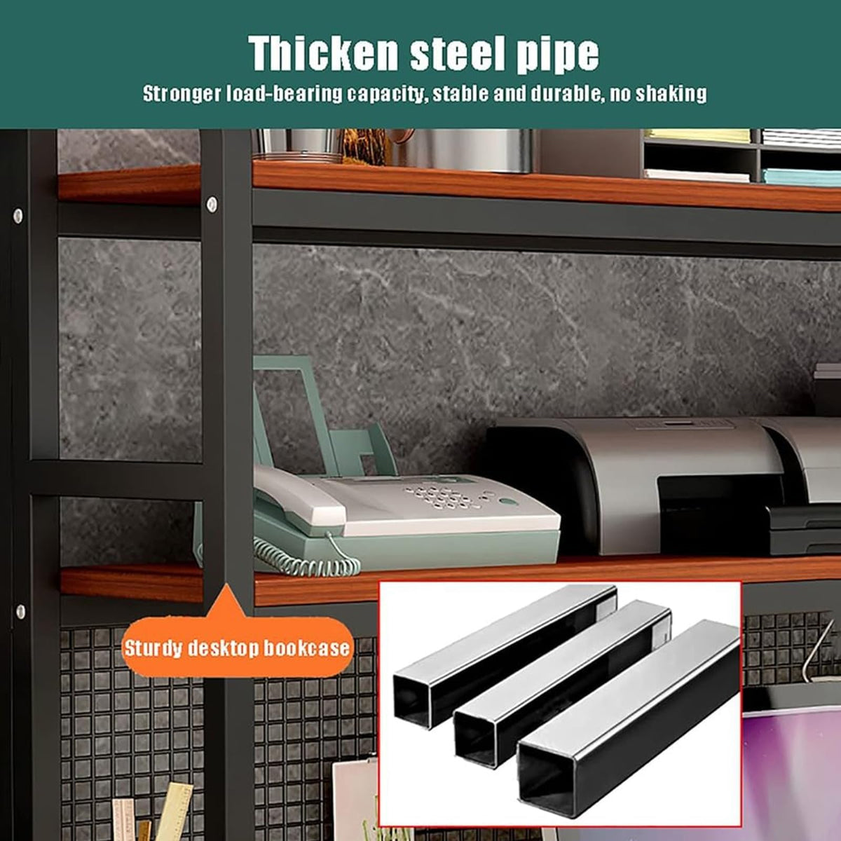 Adjustable 3-Tier Wooden Desktop Bookshelf Organizer Rack B17796