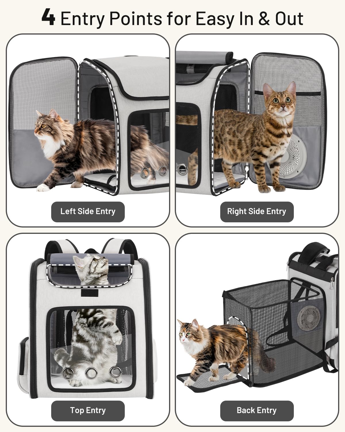 Cat Backpack Carrier with Cooling Fan & Heating Pad K913