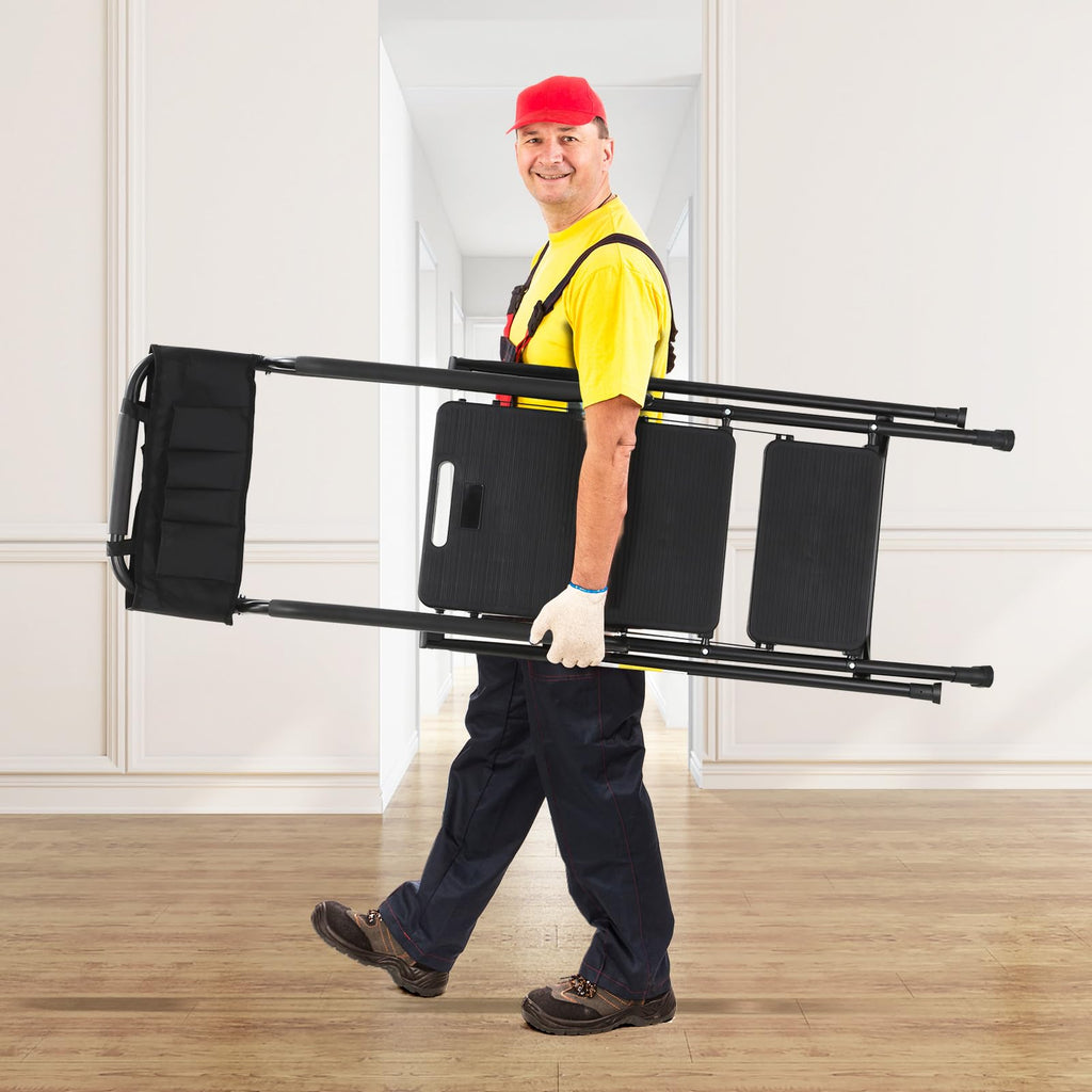 3-Step Ladder with Anti-Slip Platform, 330 lbs Capacity, Steel Frame K555207