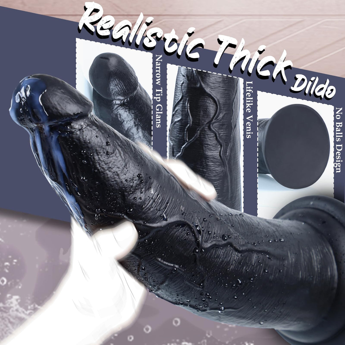 12 Inch Black Thick Anal Dildo U6078