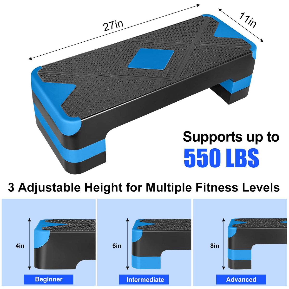 Adjustable Aerobic Stepper Fitness Step Platform J142198