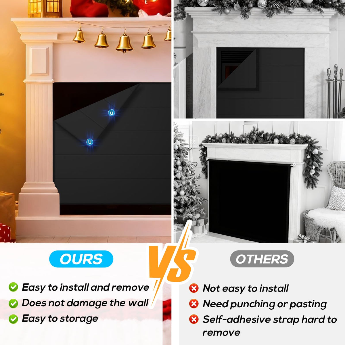 Magnetic Fireplace Cover 36x24 Inch D14347