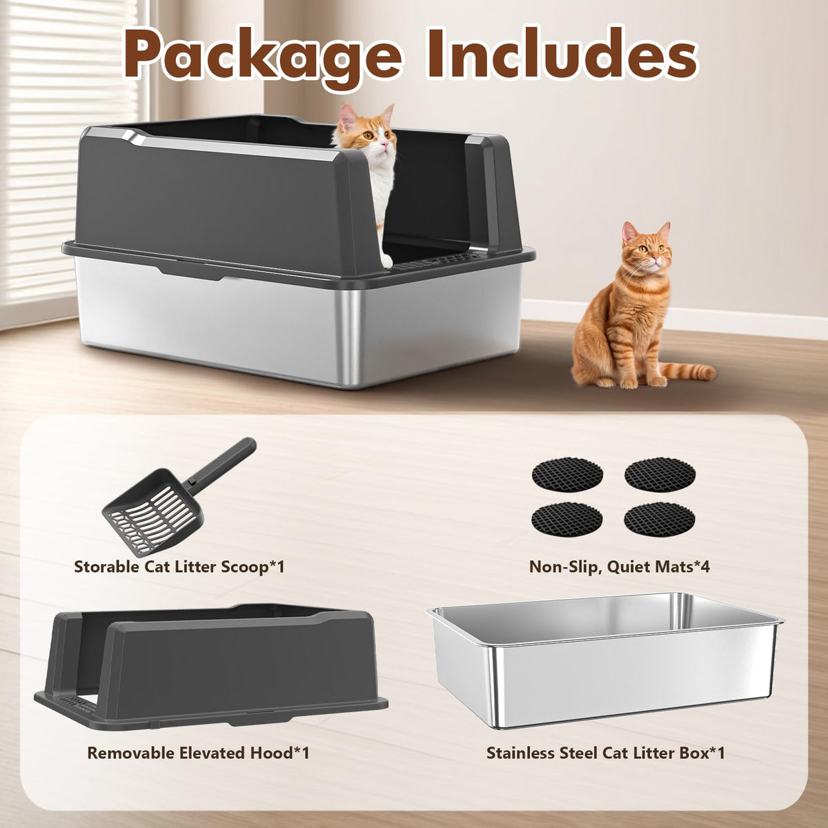 Extra Large Stainless Steel Litter Box V39999