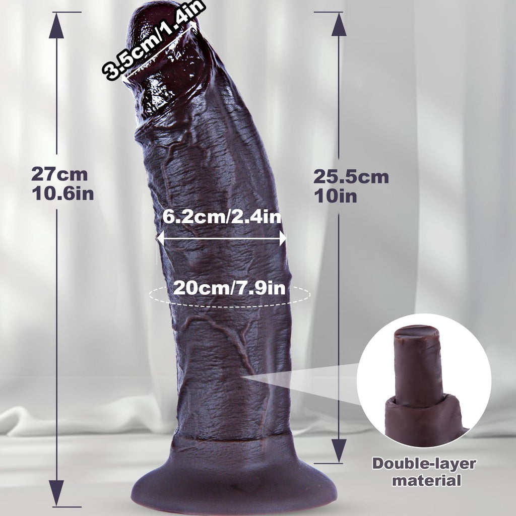 10.6" Dual Density Silicone Dildo Suction Cup P50284