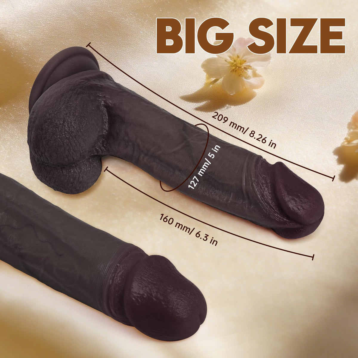 6 Inch Liquid Silicone Black Dildo with Suction Cup V279