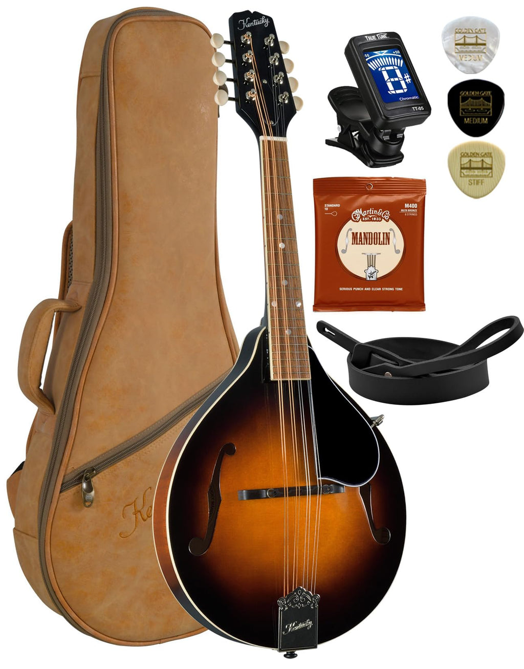 All-Solid A-Model Mandolin with Bag, Tuner, Picks, Strap, Strings F541847