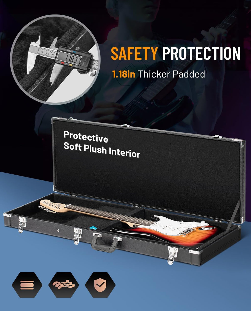 Electric Guitar Case Hard Shell Lockable M680