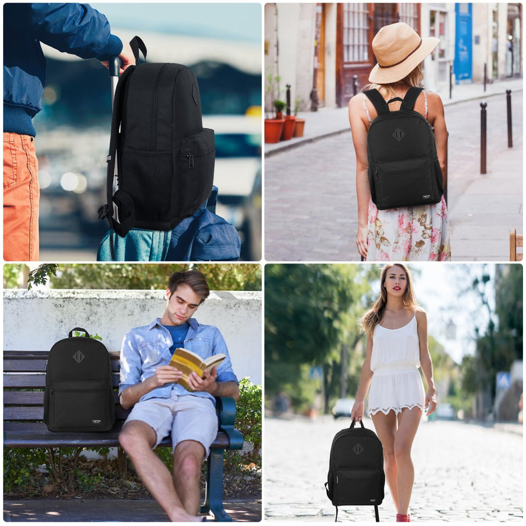 Black 15.6 Inch Laptop Backpack with USB Charger C8352