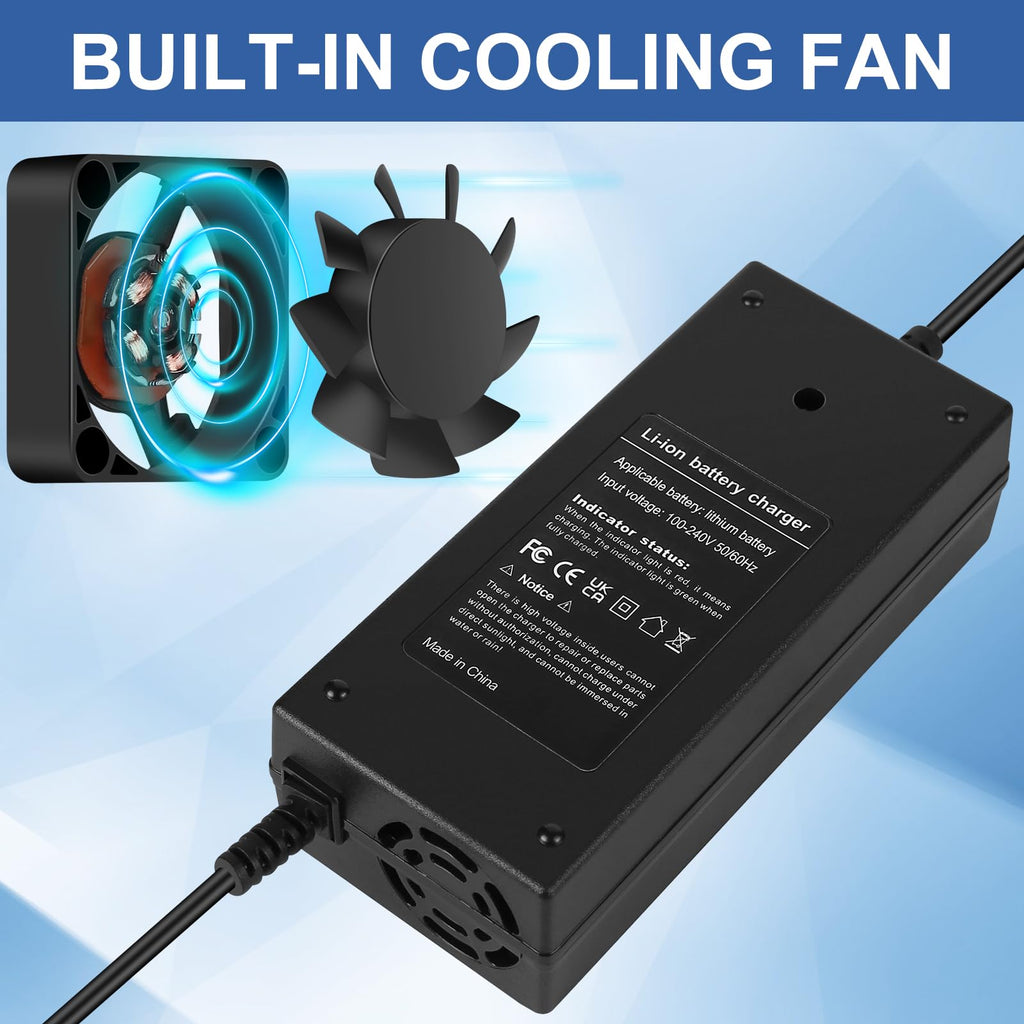 54.6V 2A 3 Prong Scooter Charger for 48V Lithium Battery E2800