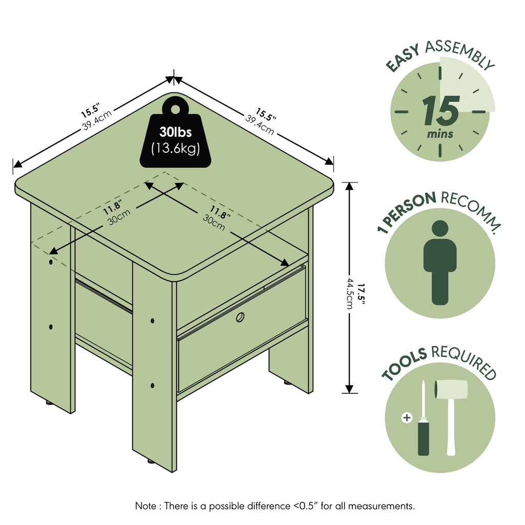 Espresso Nightstand with Storage Set of 2 R3735