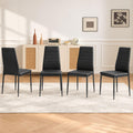 Black PU Leather Dining Chairs Set of 4 K803704