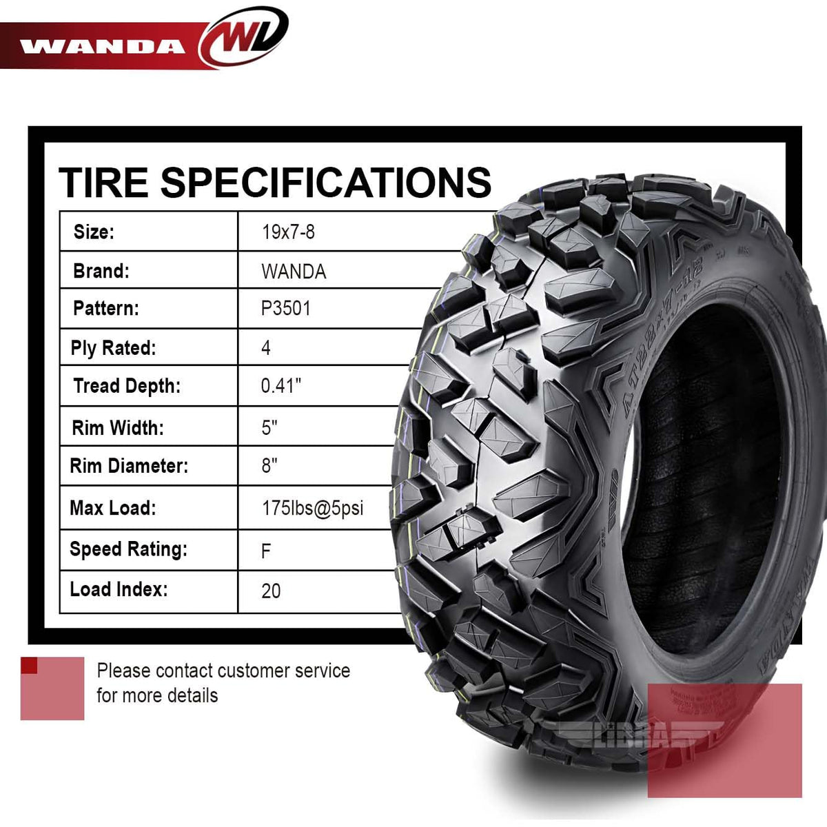 4 ATV Tires 19x7-8 Q3540